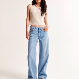 Light Wash Wide-Leg Women’s Jeans - Classic Casual Low Rise Ultra Loose Jean